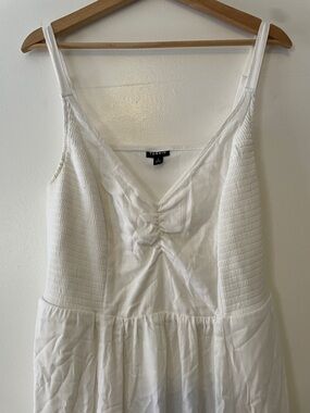 Torrid White V-Neck Ruched Front Sundress